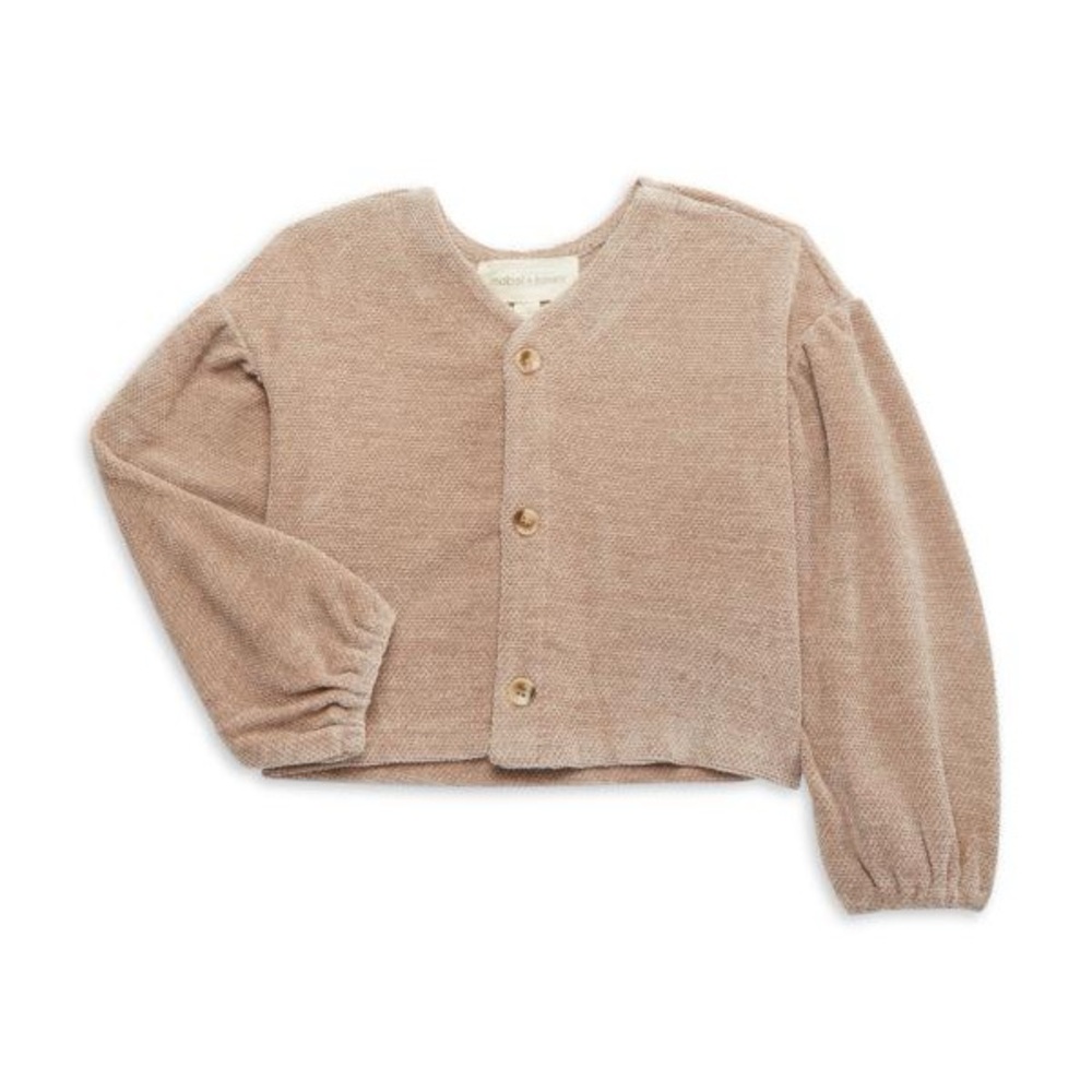 Mabel + Honey Cozy Neutral Tan Kids Button Cardigan NWT